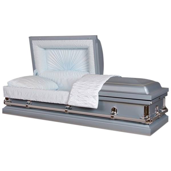 Brewster Blue Metal Casket